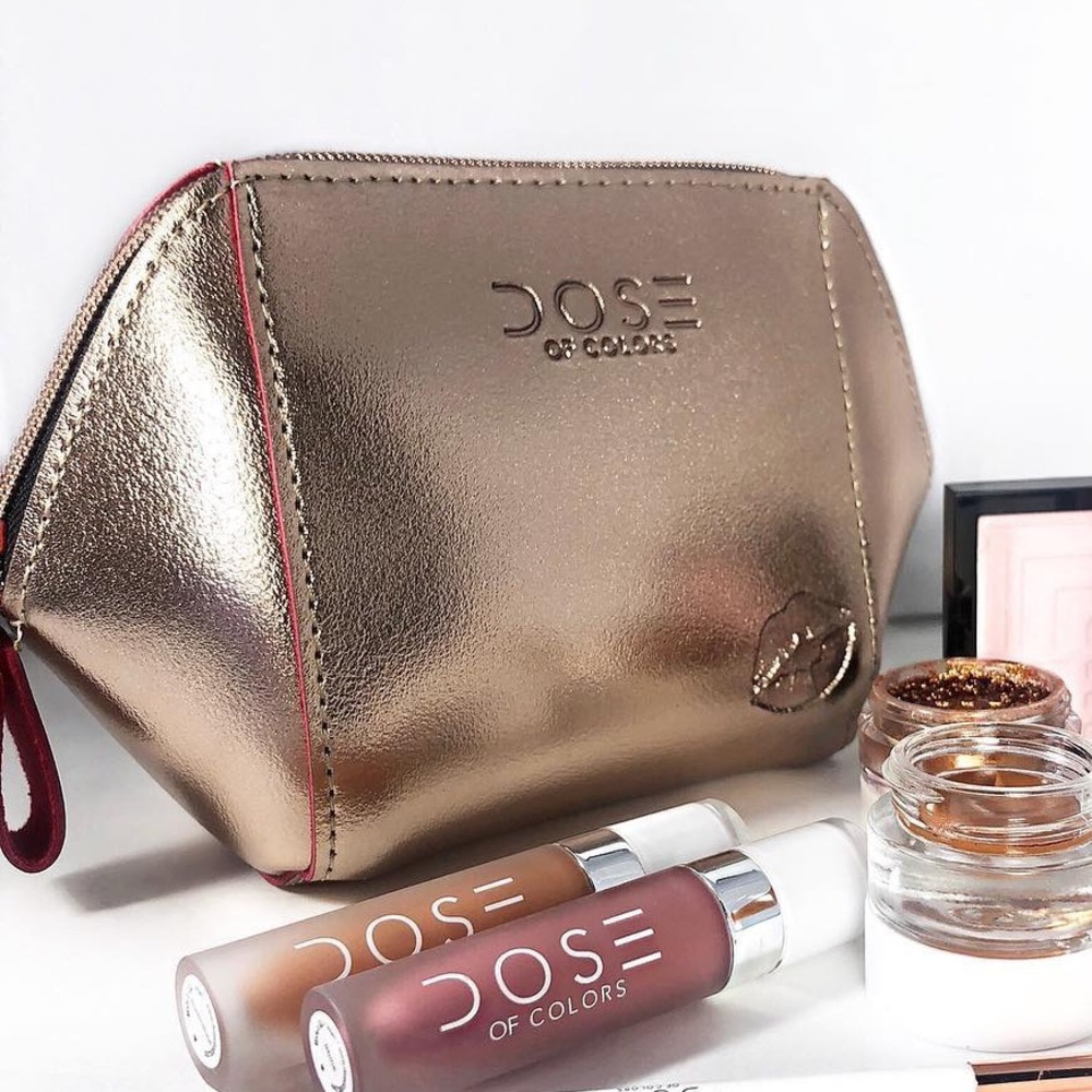 🌹Dose of Colors Rose Gold Makeup Bag